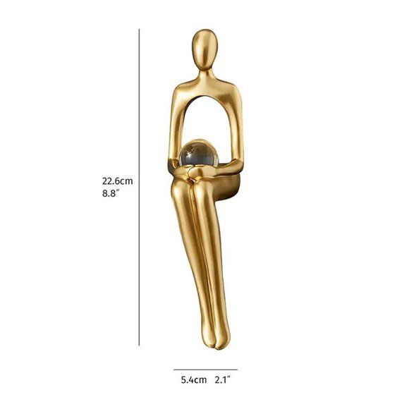 Set of 4 Golden Abstract Sitting Sculptures - Creative and Modern Art Pi… - Picture 9 of 9